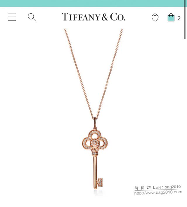 Tiffany純銀飾品 蒂芙尼女士專櫃爆款心冠鑰匙原版項鏈 Tiffany純銀鎖骨鏈  zgt1760